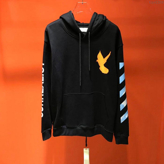 OffWhite男裝 19-20FW新款 最高品質 off男士連帽套頭黑色衛衣 男士秋季最新單品  tzy2368