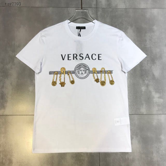 Versace男短袖 範思哲2020新款男裝 重工釘珠片男T恤  tzy2393