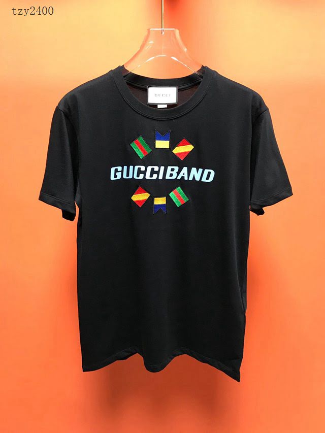 Gucci短袖 古馳2020新款刺繡T恤 男女同款  tzy2400
