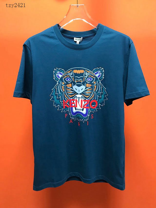kenzo夏裝短袖 頂級品質 kenzo 2020新款藍色男T恤  tzy2421