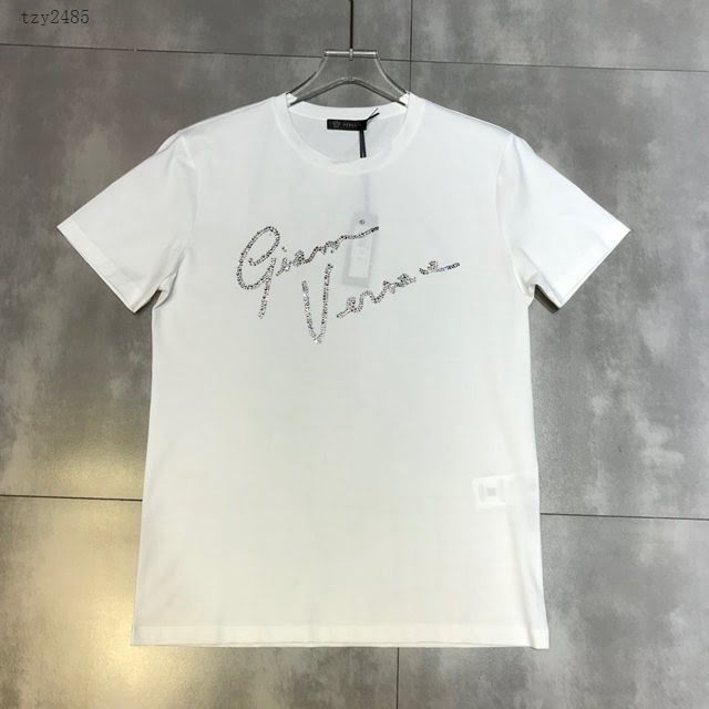 Versace男短袖 範思哲2020新款男裝 超閃重工燙鑽男T恤  tzy2485