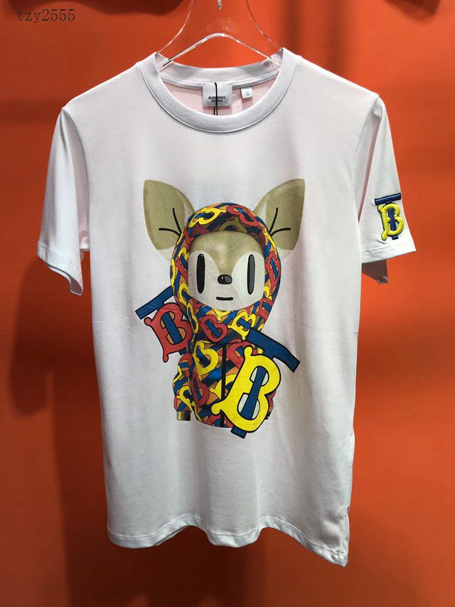 Burberry新款短袖 巴寶莉2020新款印花刺繡T恤 頂級品質  tzy2555