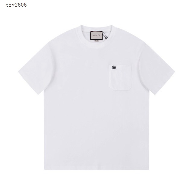Gucci古奇專櫃古馳2023SS新款口袋刺繡T恤 男女同款 tzy2606
