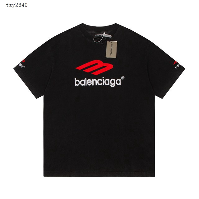 Balenciaga專櫃巴黎世家2023SS新款刺繡印花T恤 男女同款 tzy2640