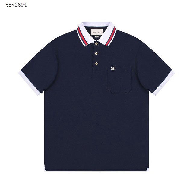 Gucci古奇專櫃古馳2023SS新款刺繡Polo翻領T恤 男女同款 tzy2694
