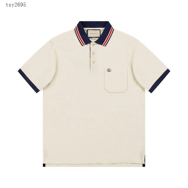 Gucci古奇專櫃古馳2023SS新款刺繡Polo翻領T恤 男女同款 tzy2695