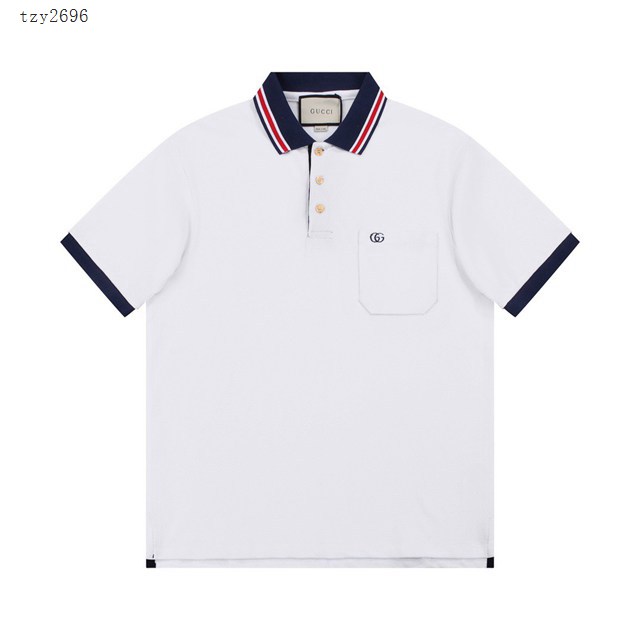 Gucci古奇專櫃古馳2023SS新款刺繡Polo翻領T恤 男女同款 tzy2696