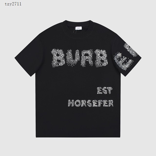 Burberry專櫃巴寶莉2023SS新款燙鑽T恤 男女同款 tzy2711