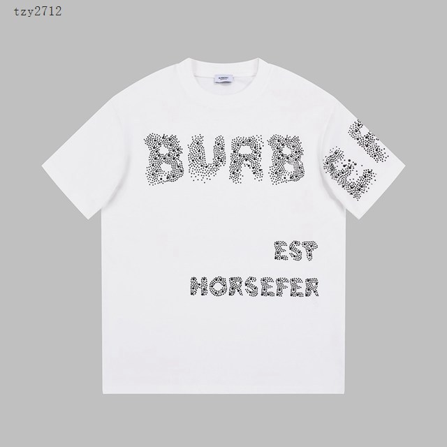 Burberry專櫃巴寶莉2023SS新款燙鑽T恤 男女同款 tzy2712