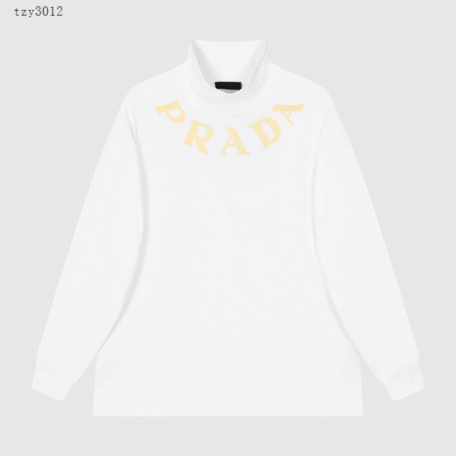 Prada專櫃普拉達2023FW新款印花高領長袖打底衫 男女同款 tzy3012