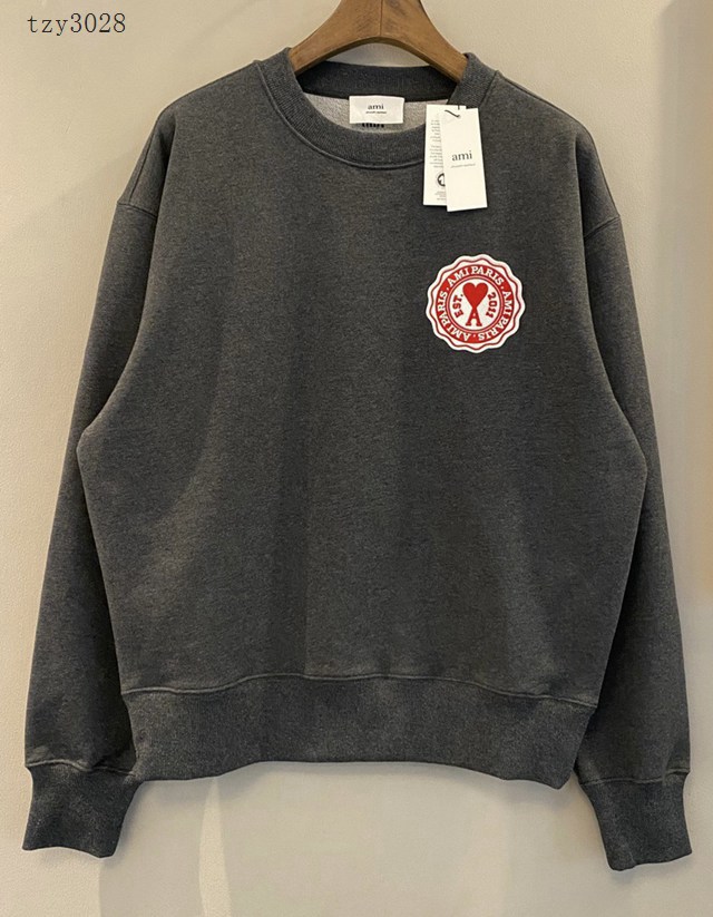 Ami專櫃2023FW新款章仔刺繡圓領衛衣 男女同款 tzy3028