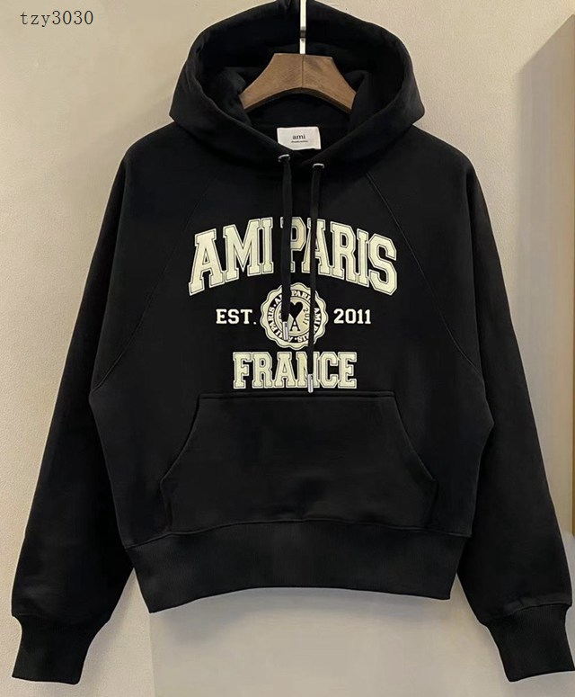 Ami專櫃2023FW新款發泡印花連帽衛衣 男女同款 tzy3030