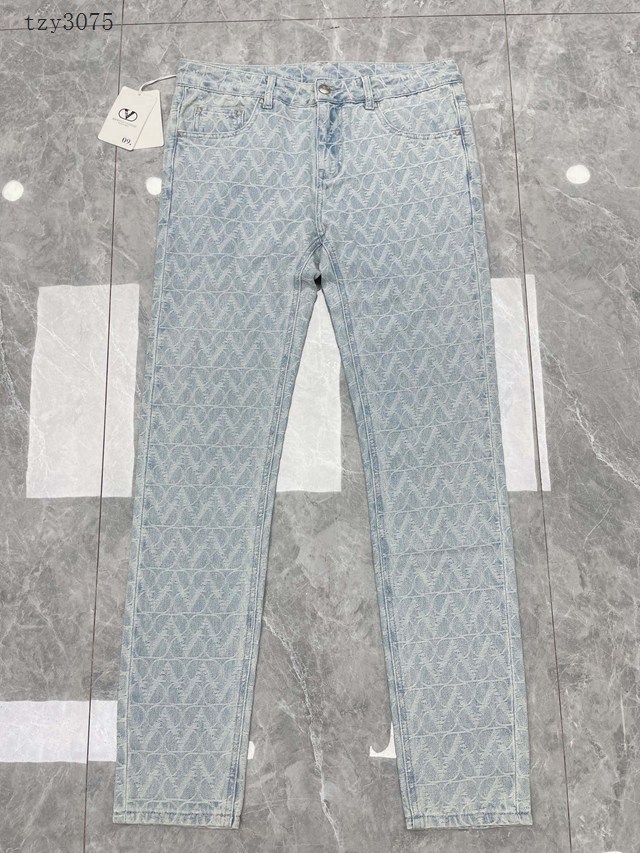 Valentino專櫃華倫天奴2023FW新款重工洗水提花牛仔褲 男女同款 tzy3075