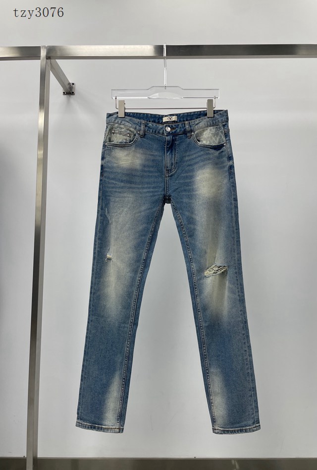Valentino專櫃華倫天奴2023FW新款洗水破洞立體剪裁牛仔褲 男女同款 tzy3076