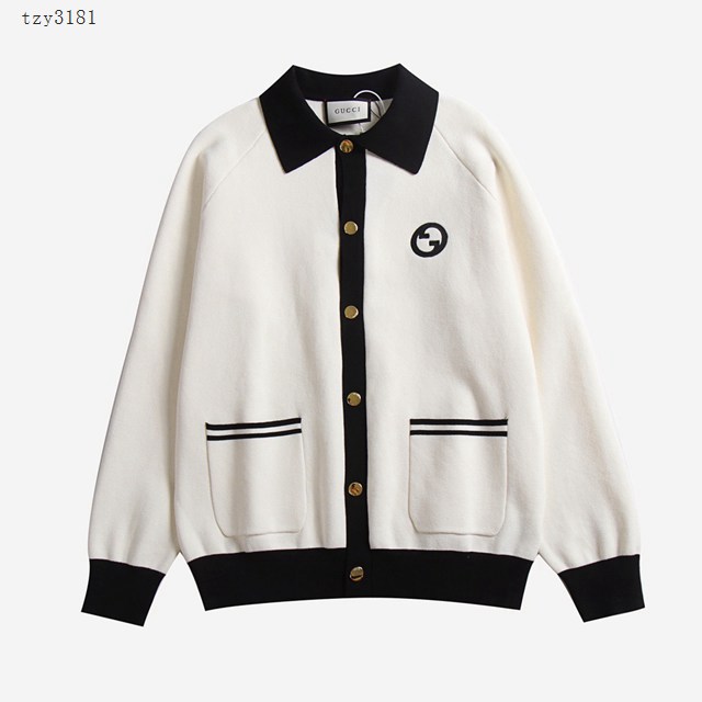 Gucci古奇專櫃古馳2023FW新款針織刺繡提花開衫毛衣  男女同款 tzy3181