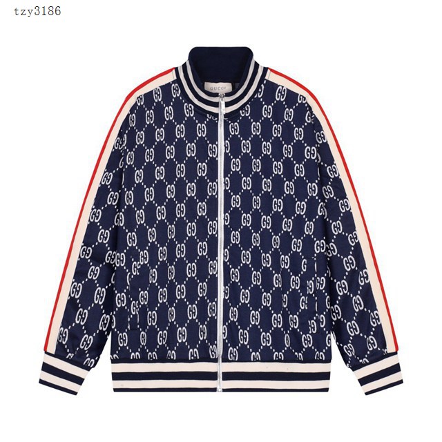 Gucci古奇專櫃古馳2023FW新款滿印提花拉鏈衛衣 男女同款 tzy3186