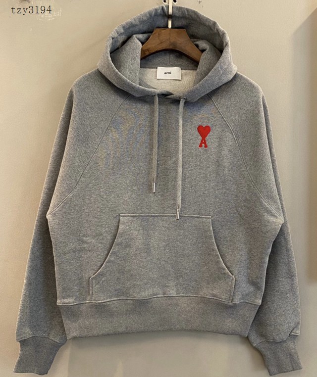 Ami專櫃2023FW新款愛心刺繡插肩連帽衛衣 男女同款 tzy3194