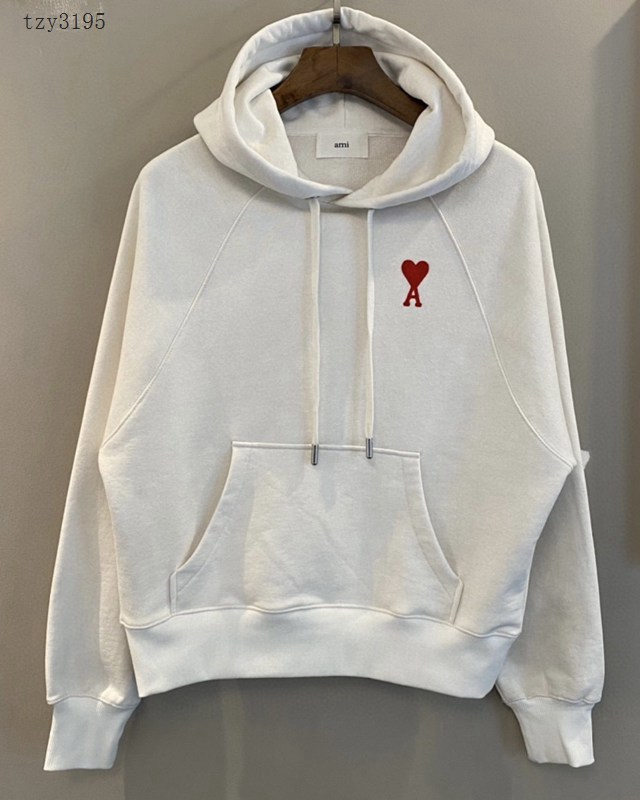 Ami專櫃2023FW新款愛心刺繡插肩連帽衛衣 男女同款 tzy3195