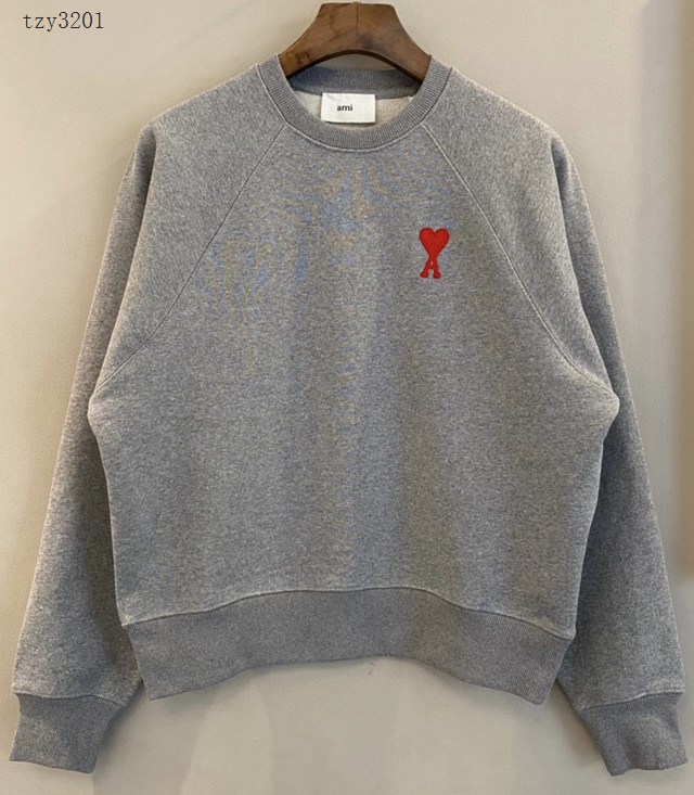 Ami專櫃2023FW新款愛心刺繡插肩圓領衛衣 男女同款 tzy3201