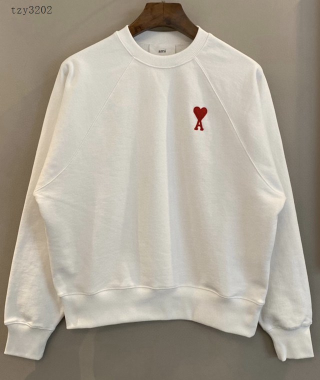 Ami專櫃2023FW新款愛心刺繡插肩圓領衛衣 男女同款 tzy3202