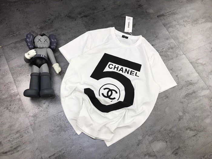 Chanel香奈兒 法國專櫃同步新款 2019限定男女T恤 胸前大5印花 男女同款  xly1278