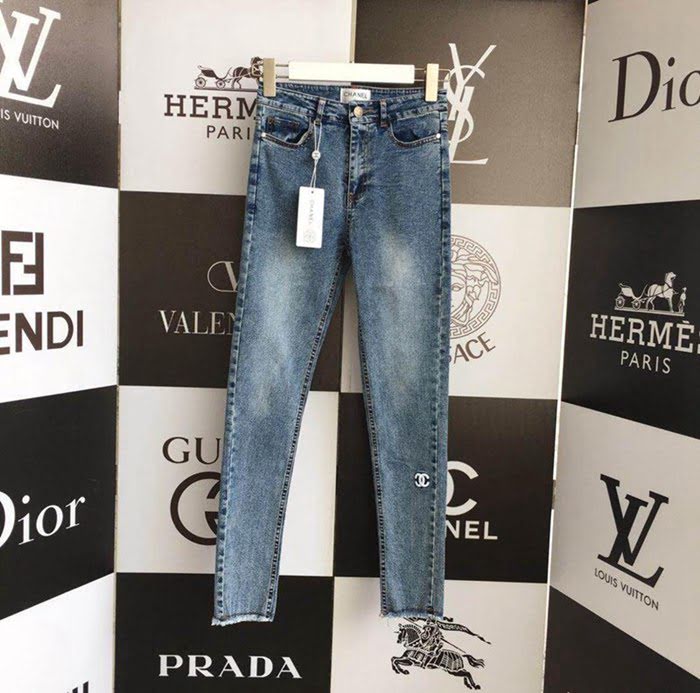 Chanel香奈兒 法國專櫃同步新款 彈力小腳牛仔褲 專櫃正品1:1定制 重工精緻刺繡 進口洗水牛仔棉 女款牛仔褲  xly1320