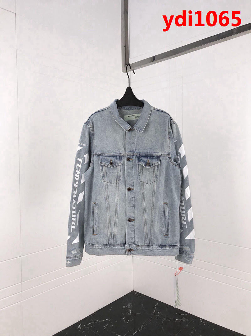 OFFwhite 18fw新款 斑馬線 磨破做舊 牛仔外套 情侶款 ydi1065