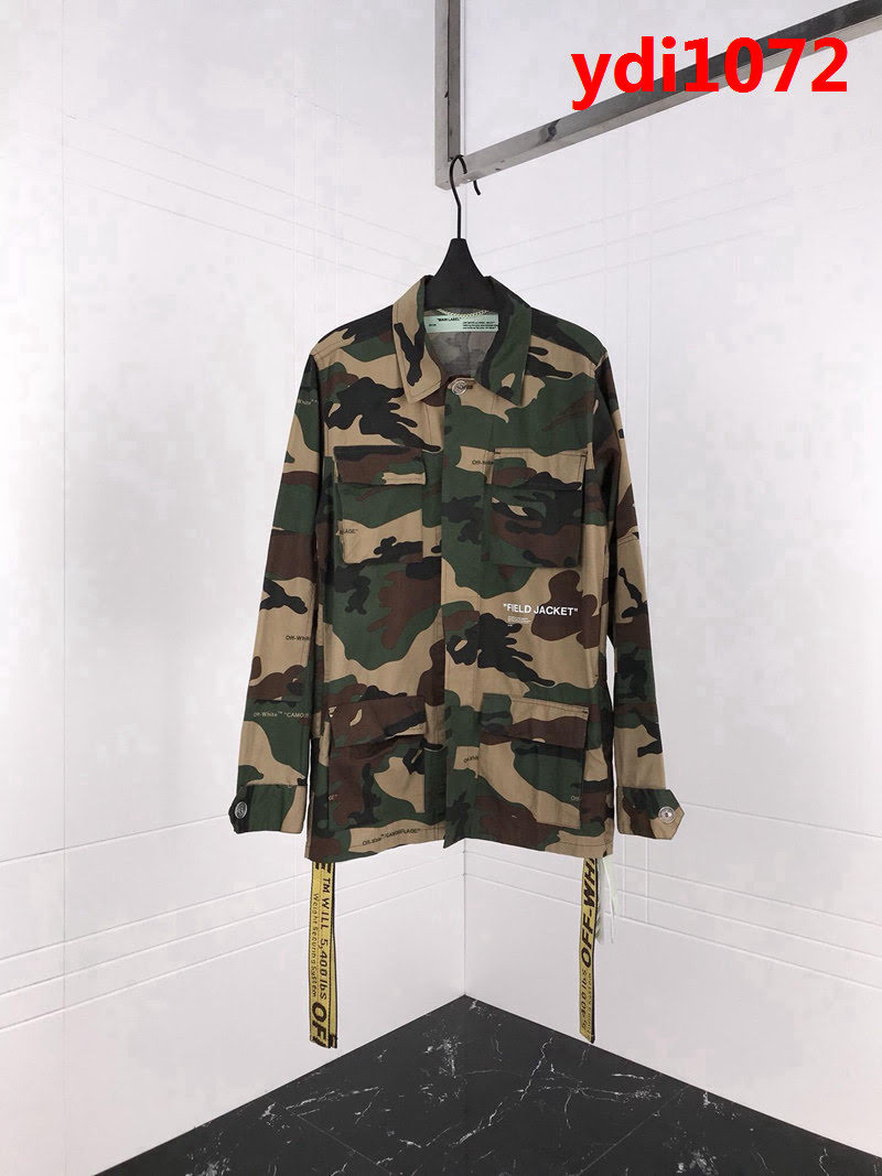 OFF WHITECAMOUFLAGE FIELD JACKET迷彩夾克外套 迷彩綠色長袖野戰夾克 ydi1072