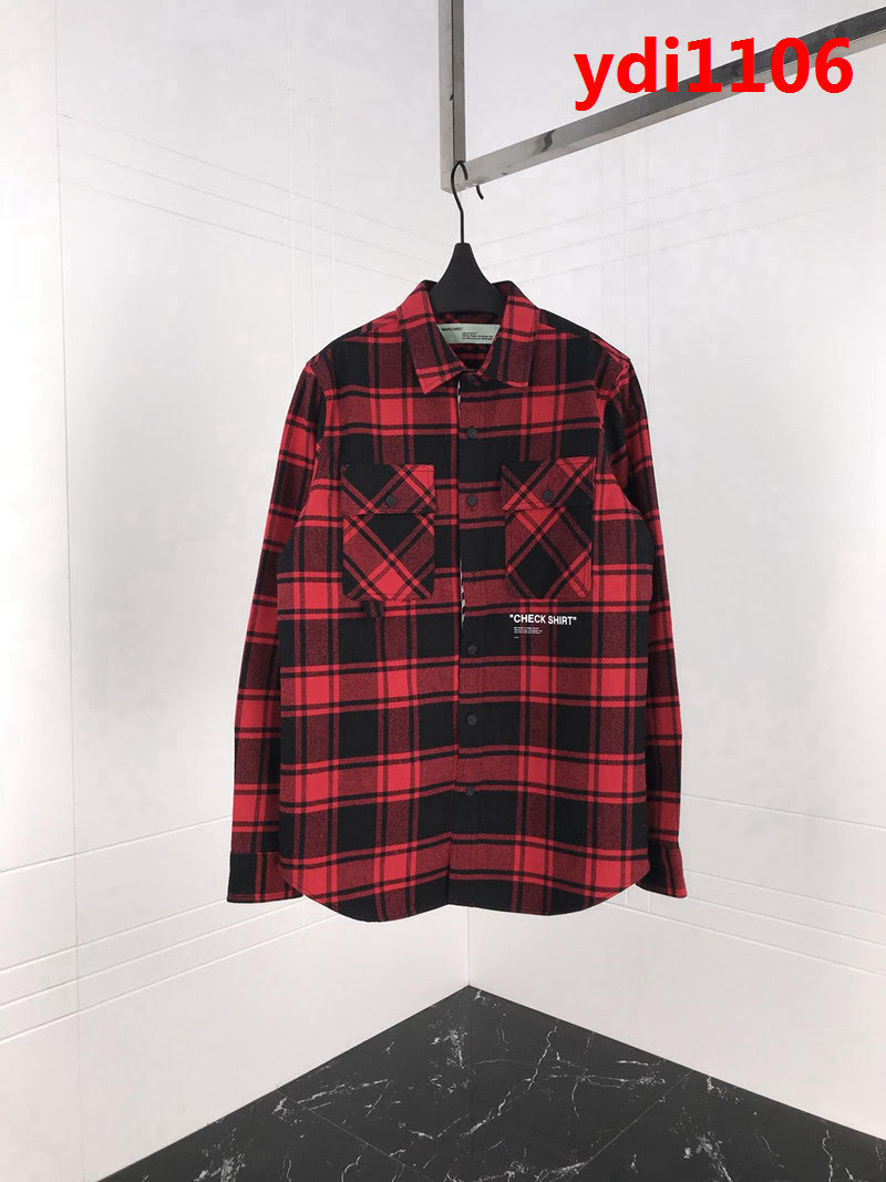 OFF-white18fw 代購級別 格子襯衫 情侶款 ydi1106