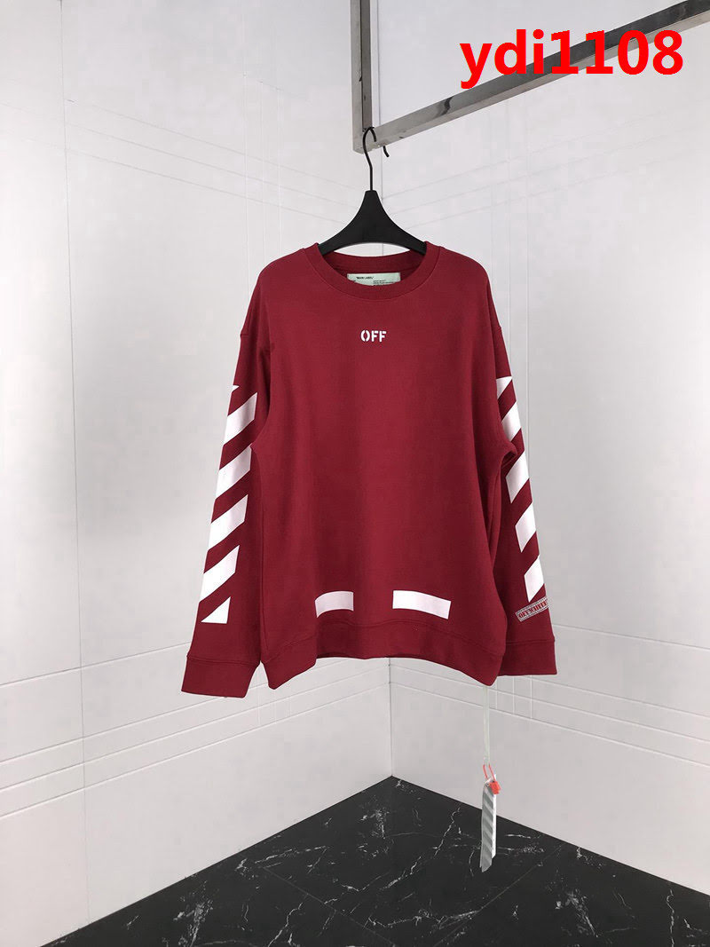 OFFwhite18ss 酒紅色箭頭基礎款 套頭衛衣 情侶款 ydi1108
