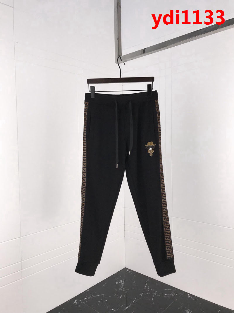 FENDI芬迪 18秋冬新款 金色串珠老佛爺印度絲 衛褲 特別款 ydi1133