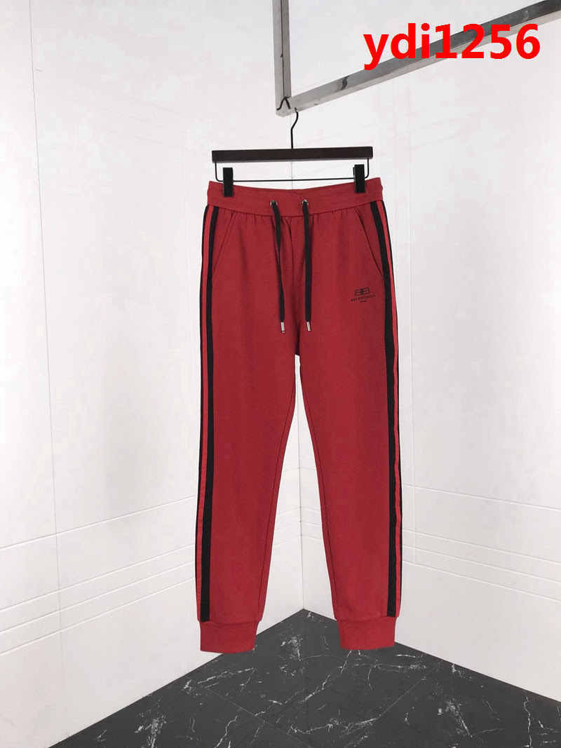 BALENCIAGA巴黎世家 18ss秋冬新款 字母小logo 純棉男款休閒褲 紅色 ydi1256