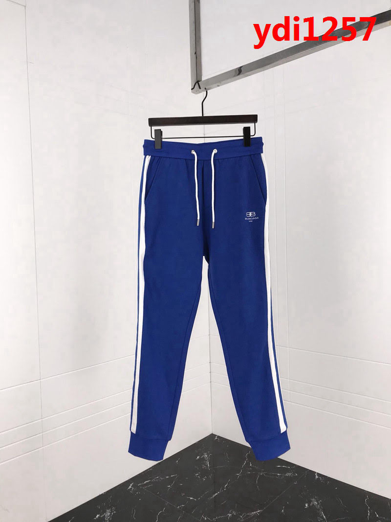 BALENCIAGA巴黎世家 18ss秋冬新款 字母小logo 純棉男款休閒褲 藍色 ydi1257