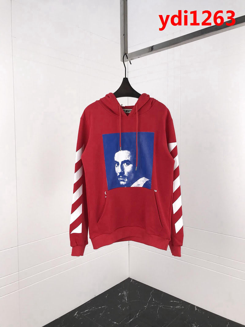 OFF-white18ss秋冬新款 貝爾尼尼人像印花 純棉衛衣 情侶款 ydi1263