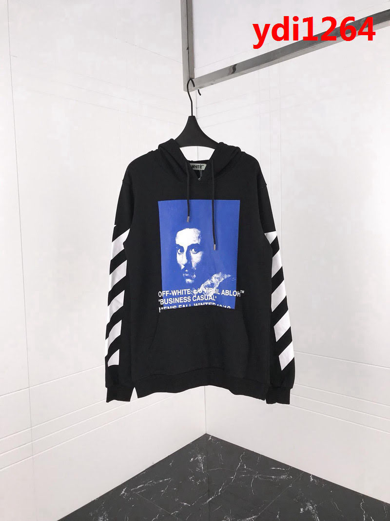 OFF-white18ss秋冬新款 貝爾尼尼人像印花 純棉衛衣 情侶款 ydi1264