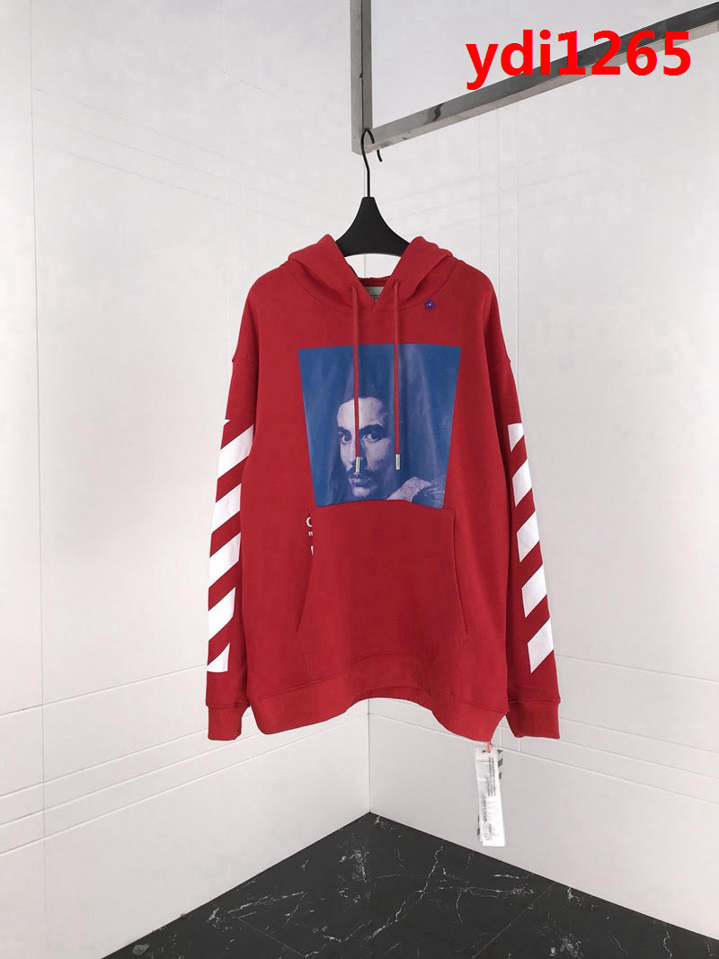 OFF-white18ss秋冬新款 貝爾尼尼人像印花 純棉衛衣 情侶款 ydi1265