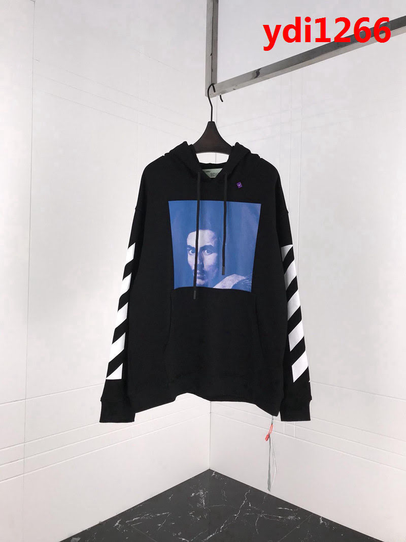 OFF-white18ss秋冬新款 貝爾尼尼人像印花 純棉衛衣 情侶款 ydi1266