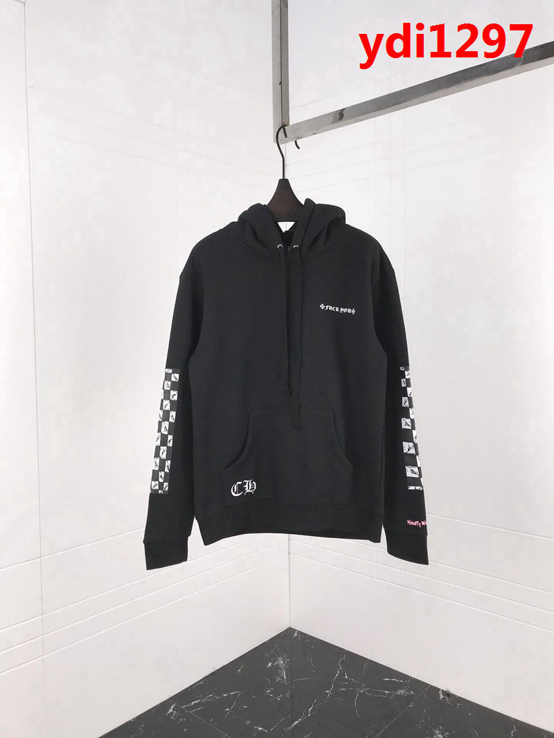 Chrome hearts 克羅心 18ss秋冬新款 梵文印花圖案 加絨加厚連帽衛衣 情侶款 ydi1297