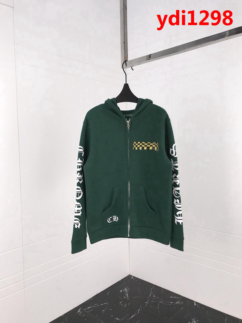 Chrome hearts 克羅心 18ss秋冬新款 梵文印花圖案 加絨加厚拉鏈衛衣 情侶款 ydi1298