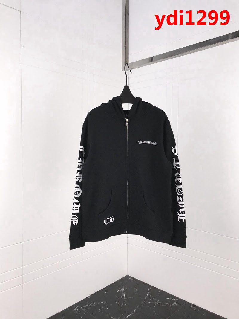 Chrome hearts 克羅心 18ss秋冬新款 梵文印花圖案 加絨加厚拉鏈衛衣 情侶款 ydi1299