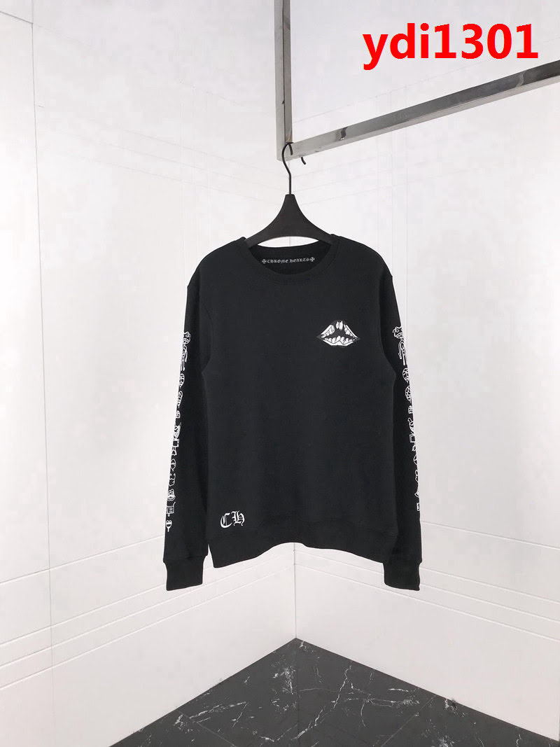 Chrome hearts 克羅心 18ss秋冬新款 梵文印花圖案 加絨加厚圓領套頭衛衣 情侶款 ydi1301