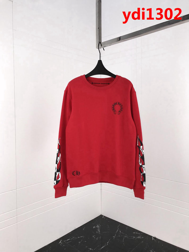 Chrome hearts 克羅心 18ss秋冬新款 梵文印花圖案 加絨加厚圓領套頭衛衣 情侶款 ydi1302