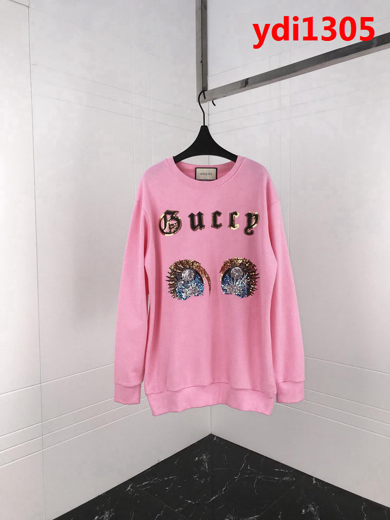 GUCCI古馳 18秋冬新款 大眼睛後背刺繡亮片 OS寬鬆版 女款圓領衛衣  ydi1305