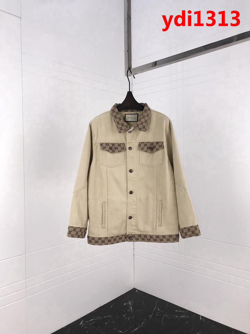 GUCCI古馳 Vintage日版 古著提花拼接 水洗做舊牛仔夾克 情侶款 ydi1313
