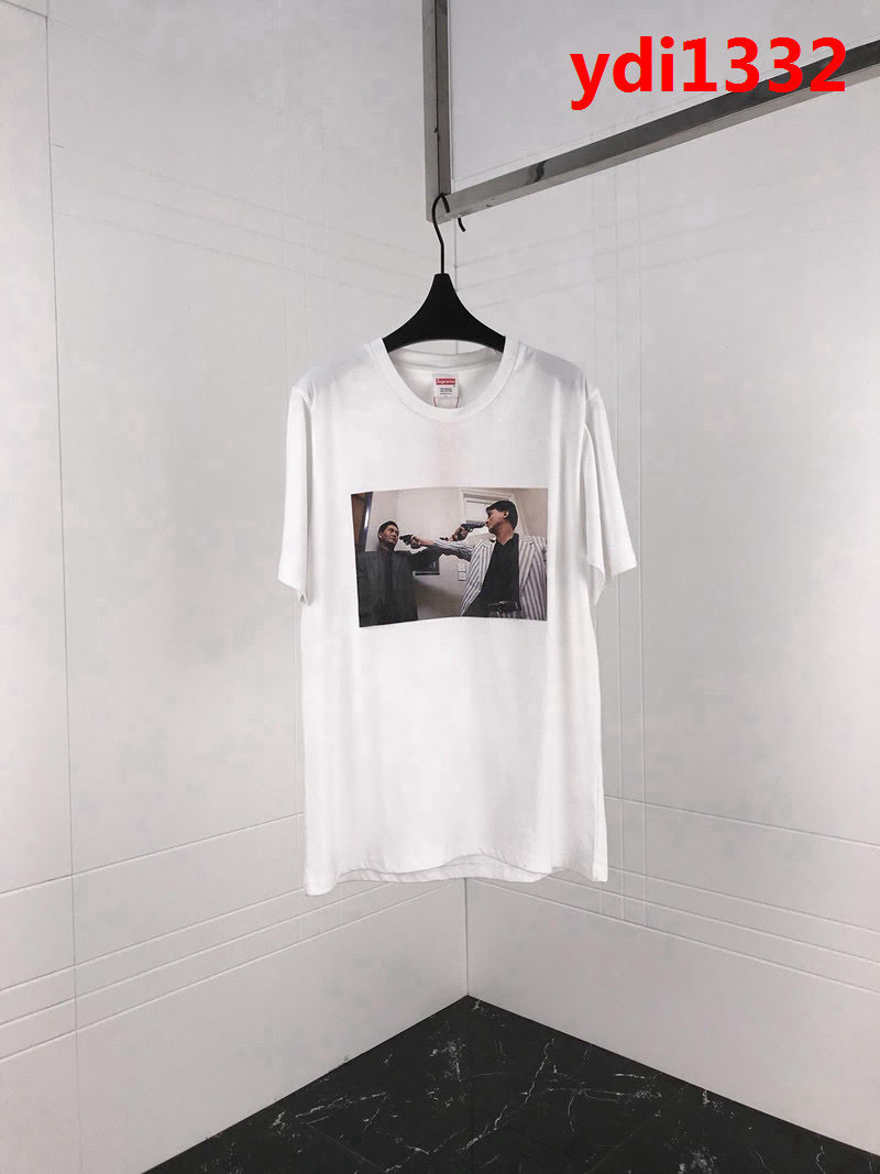 SUPREME 19春夏新款 喋血雙雄 純棉汗布 男款白色短袖 ydi1332
