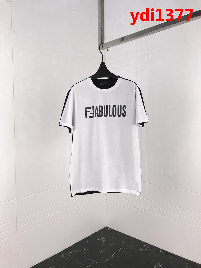 FENDI芬迪 走秀款 官網同步 19春夏FF系列 前後拼色新款短袖 男女同款 ydi1377