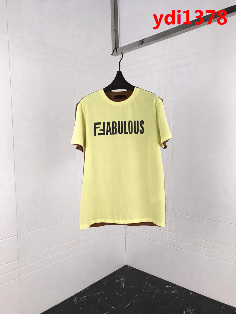 FENDI芬迪 走秀款 官網同步 19春夏FF系列 前後拼色新款短袖 男女同款 ydi1378