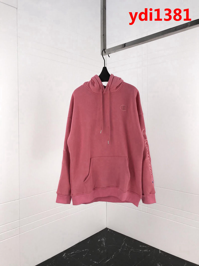CHAMPION日版冠軍 爆款 手臂刺繡 磨毛抓絨 豆沙粉連帽衛衣 情侶款 ydi1381
