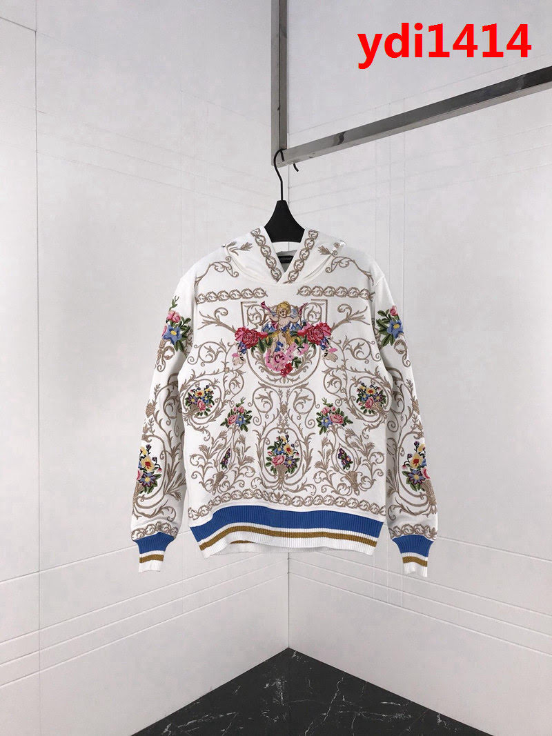 DＧ杜嘉班納 18ss走秀款 丘比特天使玫瑰 萬針刺繡衛衣 情侶款 ydi1414