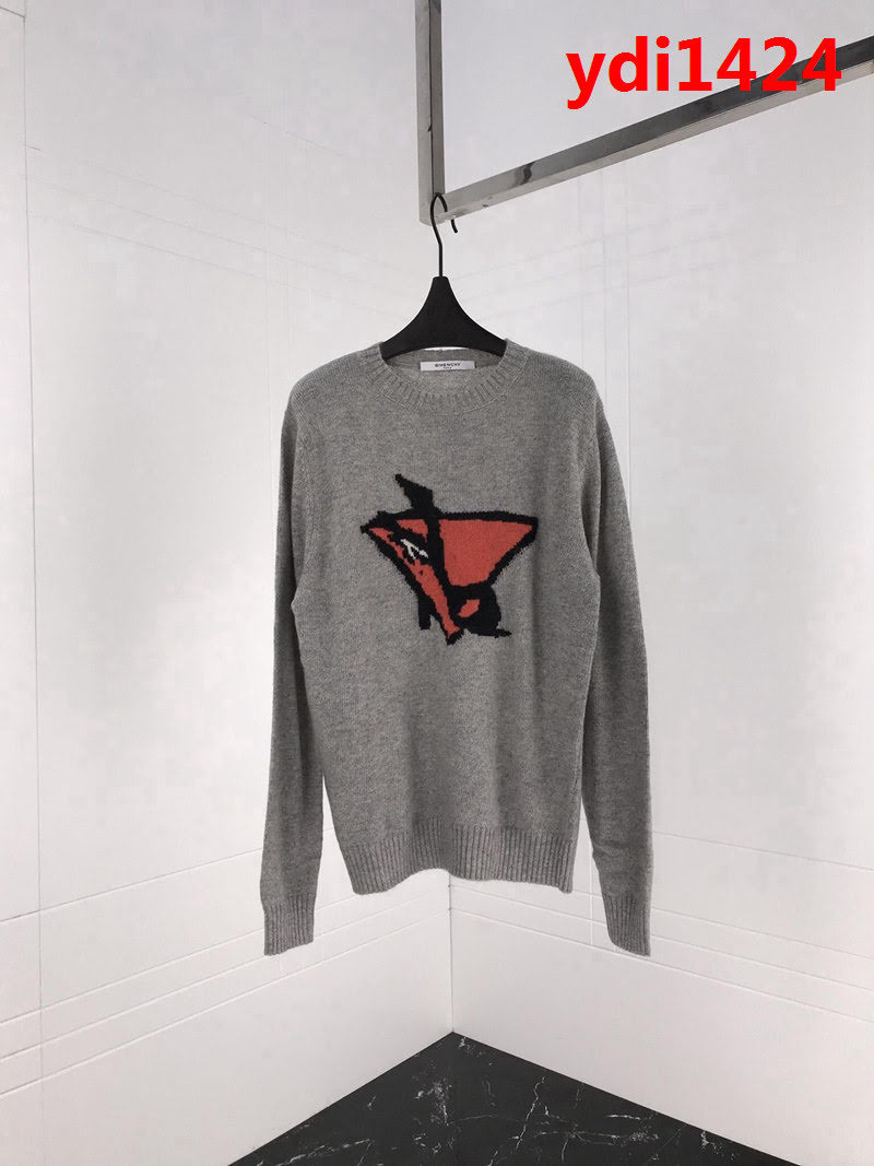 GVC紀梵希 18SS秋冬新款 提花粉色三角形圖案 毛衣 情侶款 ydi1424